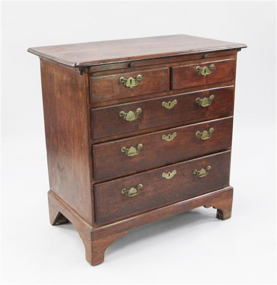 An 18th century walnut chest, W.2ft 10in.